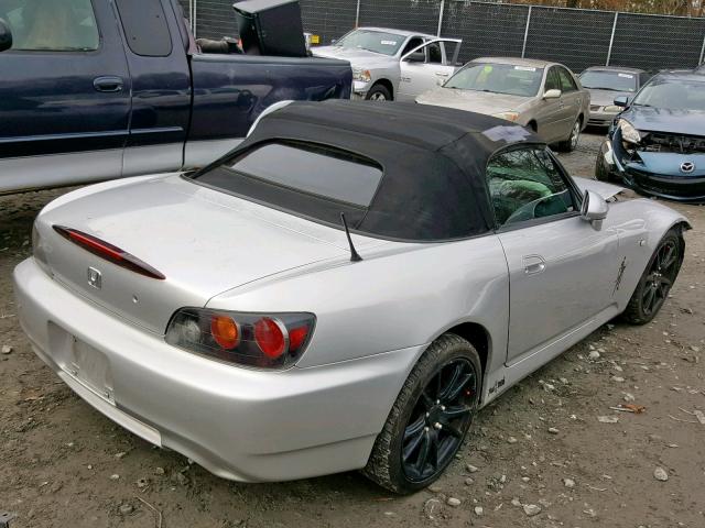 JHMAP21485S006295 - 2005 HONDA S2000 SILVER photo 4