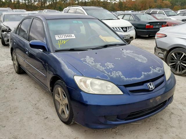 2HGES26754H502196 - 2004 HONDA CIVIC EX BLUE photo 1