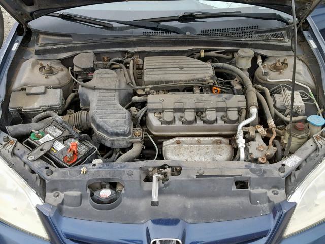 2HGES26754H502196 - 2004 HONDA CIVIC EX BLUE photo 7