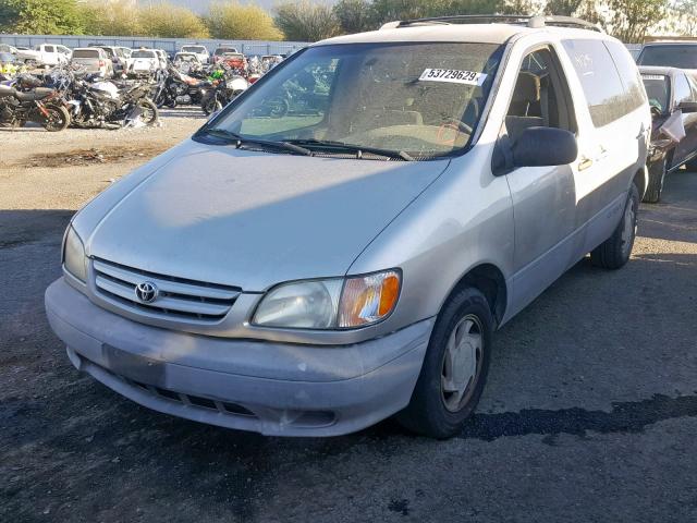 4T3ZF13C01U357113 - 2001 TOYOTA SIENNA LE BEIGE photo 2