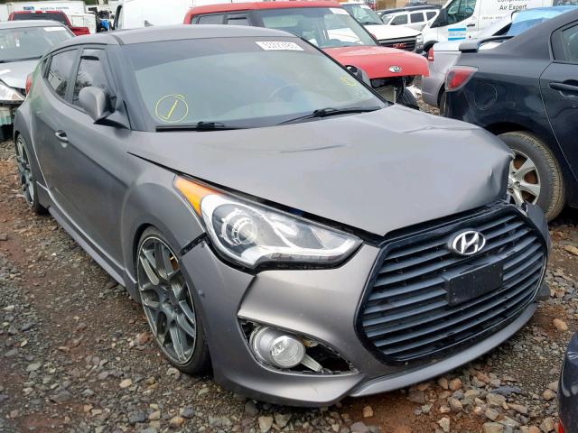 KMHTC6AE3FU233384 - 2015 HYUNDAI VELOSTER T GRAY photo 1