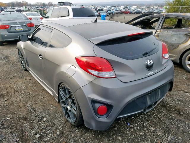 KMHTC6AE3FU233384 - 2015 HYUNDAI VELOSTER T GRAY photo 3