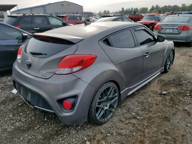 KMHTC6AE3FU233384 - 2015 HYUNDAI VELOSTER T GRAY photo 4