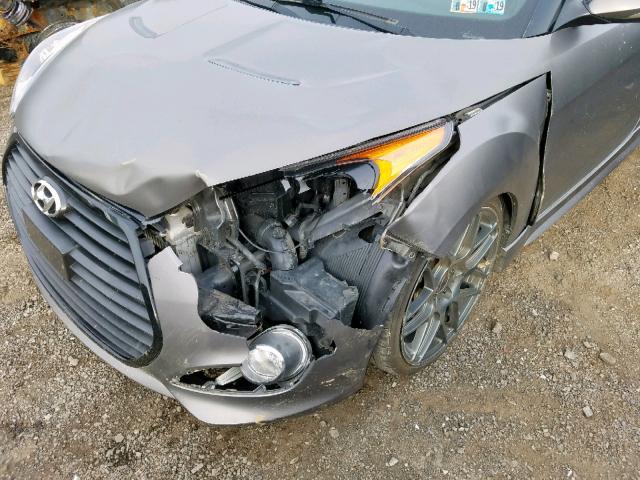 KMHTC6AE3FU233384 - 2015 HYUNDAI VELOSTER T GRAY photo 9