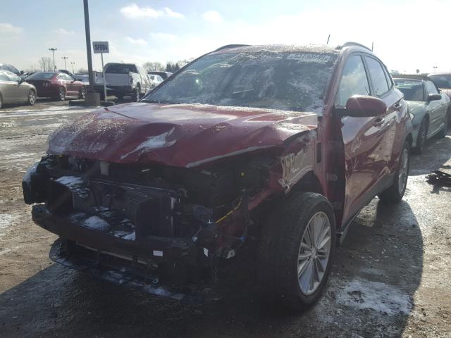 KM8K22AA8JU071037 - 2018 HYUNDAI KONA SEL MAROON photo 2