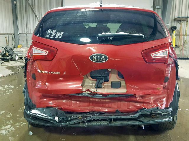 KNDPB3A22C7194200 - 2012 KIA SPORTAGE B RED photo 9