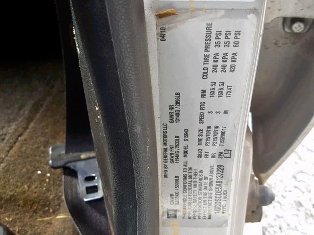 1GCDSCDE5A8137229 - 2010 CHEVROLET COLORADO L SILVER photo 10