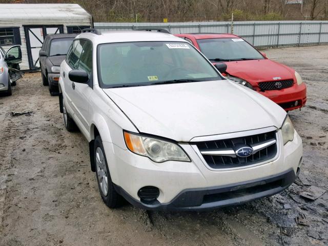 4S4BP60C896327284 - 2009 SUBARU OUTBACK WHITE photo 1