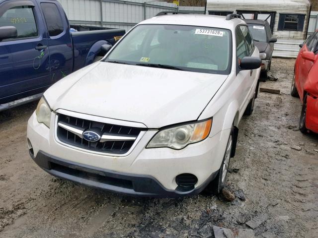 4S4BP60C896327284 - 2009 SUBARU OUTBACK WHITE photo 2