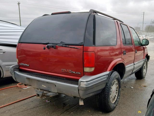 1GKDT13W5V2556383 - 1997 GMC JIMMY MAROON photo 4