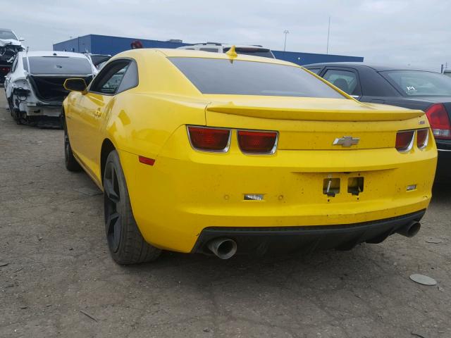 2G1FK1EJ4C9194191 - 2012 CHEVROLET CAMARO 2SS YELLOW photo 3