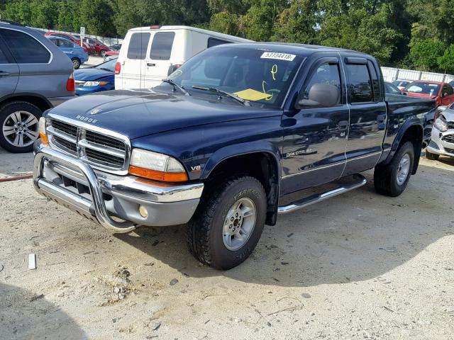 1B7GG2AN5YS666562 - 2000 DODGE DAKOTA QUA BLUE photo 2