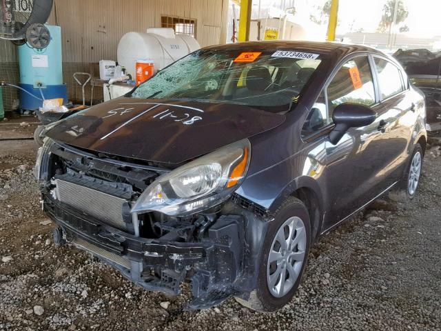 KNADN4A35D6123098 - 2013 KIA RIO EX GRAY photo 2