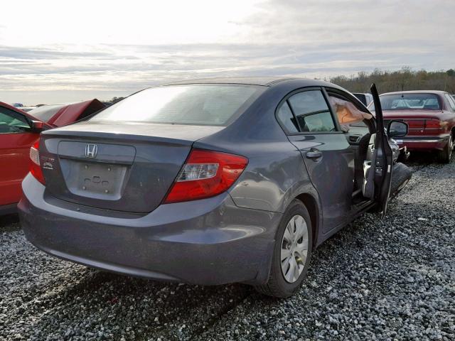 19XFB2F53CE085348 - 2012 HONDA CIVIC LX GRAY photo 4