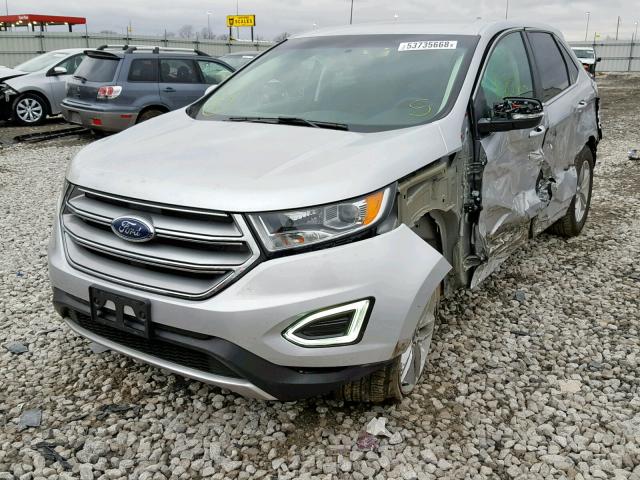 2FMPK3J97JBB04939 - 2018 FORD EDGE SEL SILVER photo 2