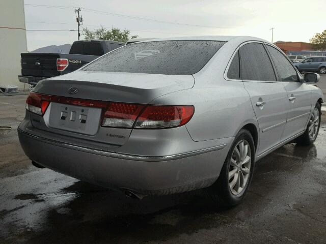 KMHFC46F37A194737 - 2007 HYUNDAI AZERA SE SILVER photo 4