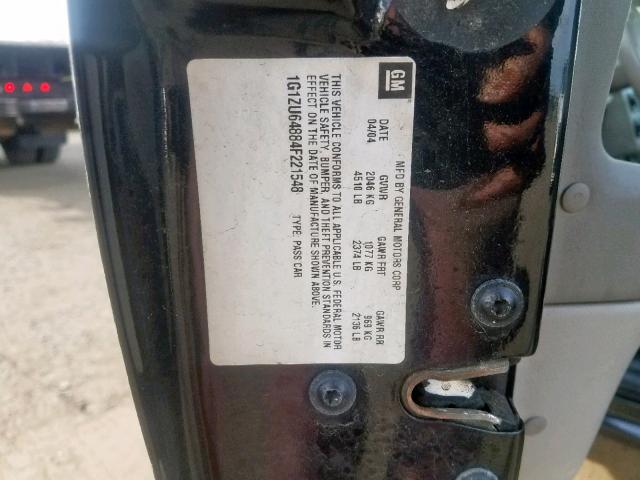 1G1ZU64884F221548 - 2004 CHEVROLET MALIBU MAX 黑色 照片 10