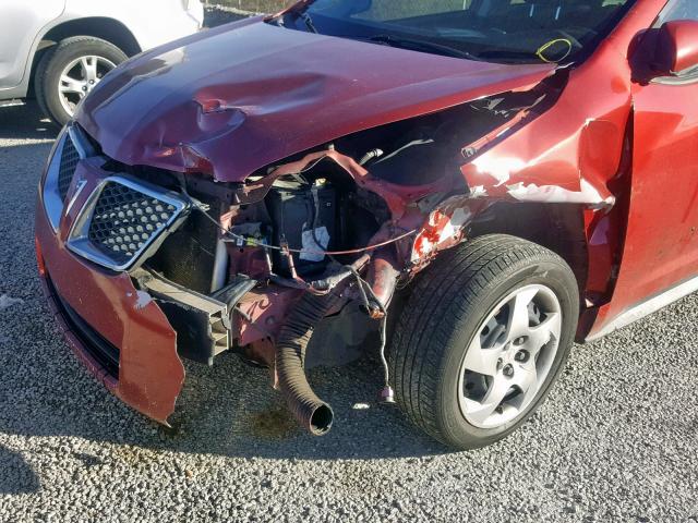 5Y2SP6E84AZ415194 - 2010 PONTIAC VIBE BURGUNDY photo 9