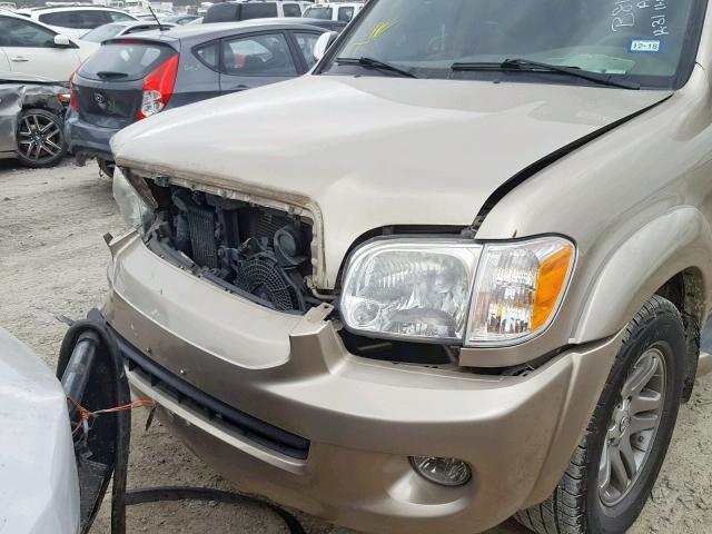 5TDZT38A37S291470 - 2007 TOYOTA SEQUOIA LI GOLD photo 9