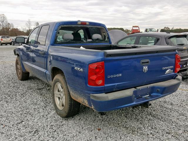 1D7HW38K79S772219 - 2009 DODGE DAKOTA SXT BLUE photo 3