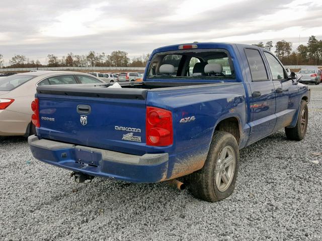 1D7HW38K79S772219 - 2009 DODGE DAKOTA SXT BLUE photo 4