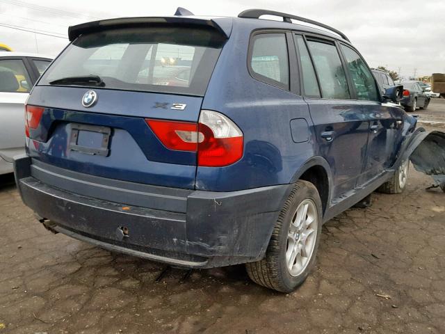 WBXPA73495WC46896 - 2005 BMW X3 2.5I BLUE photo 4