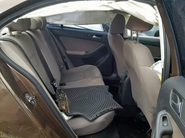 3VW2K7AJ6EM209179 - 2014 VOLKSWAGEN JETTA BASE BROWN photo 6