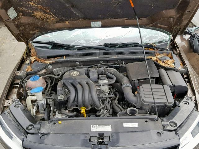 3VW2K7AJ6EM209179 - 2014 VOLKSWAGEN JETTA BASE BROWN photo 7