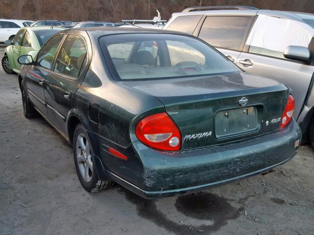 JN1CA31A41T104335 - 2001 NISSAN MAXIMA GXE GREEN photo 3