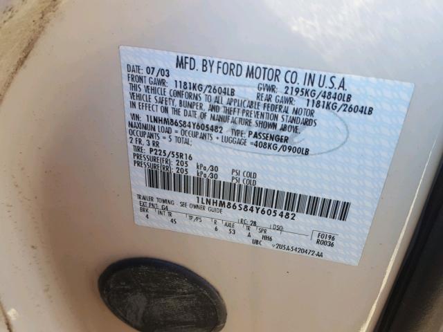 1LNHM86S84Y605482 - 2004 LINCOLN LS SILVER photo 10