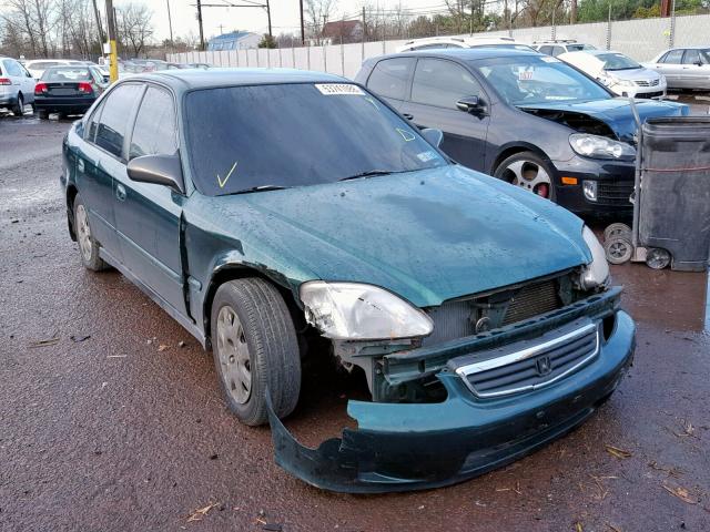 2HGEJ6610YH565105 - 2000 HONDA CIVIC BASE GREEN photo 1
