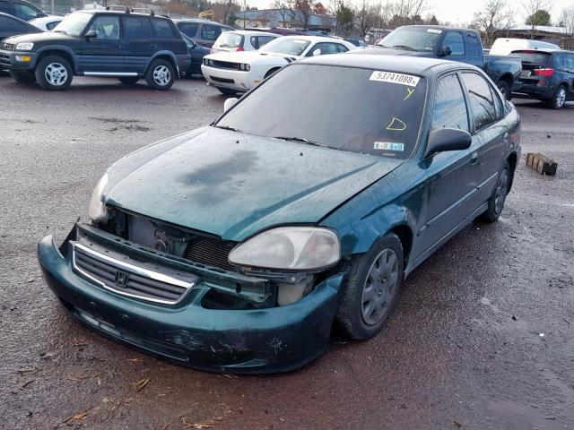 2HGEJ6610YH565105 - 2000 HONDA CIVIC BASE GREEN photo 2