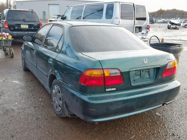 2HGEJ6610YH565105 - 2000 HONDA CIVIC BASE GREEN photo 3