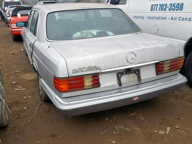 WDBCA39D1HA289153 - 1987 MERCEDES-BENZ 560 SEL SILVER photo 3