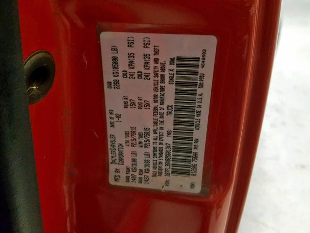 1B7FL36X82S601347 - 2002 DODGE DAKOTA SPO RED photo 10