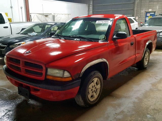 1B7FL36X82S601347 - 2002 DODGE DAKOTA SPO RED photo 2