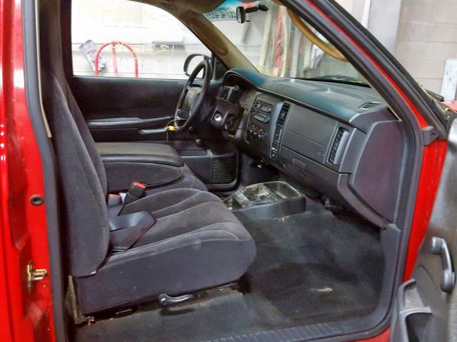 1B7FL36X82S601347 - 2002 DODGE DAKOTA SPO RED photo 5