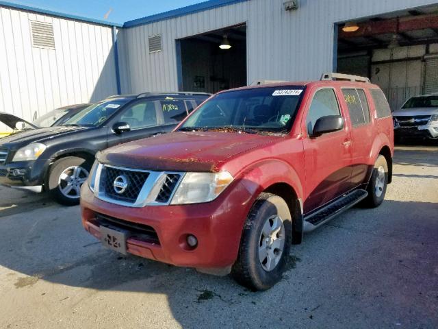 5N1AR18U08C625348 - 2008 NISSAN PATHFINDER RED photo 2