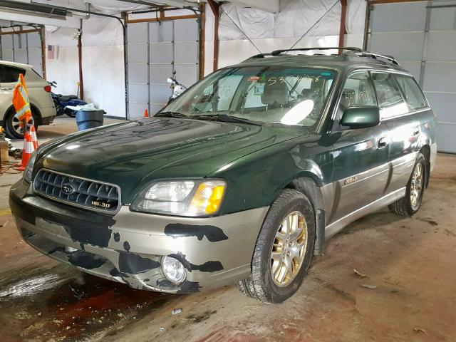 4S3BH895237649082 - 2003 SUBARU LEGACY OUT GREEN photo 2