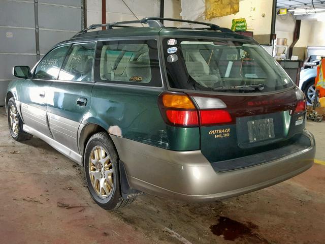 4S3BH895237649082 - 2003 SUBARU LEGACY OUT GREEN photo 3