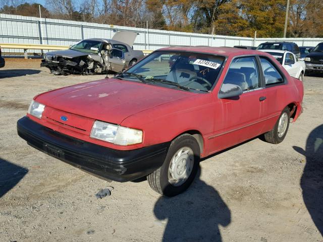 1FAPP31X0PK101325 - 1993 FORD TEMPO GL RED photo 2