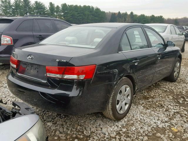 5NPET46C07H238191 - 2007 HYUNDAI SONATA GLS BLACK photo 4