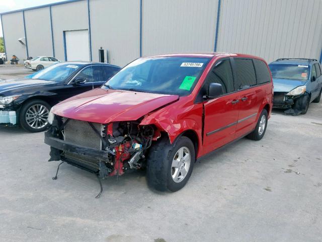 2C4RDGBGXCR260267 - 2012 DODGE GRAND CARA RED photo 2