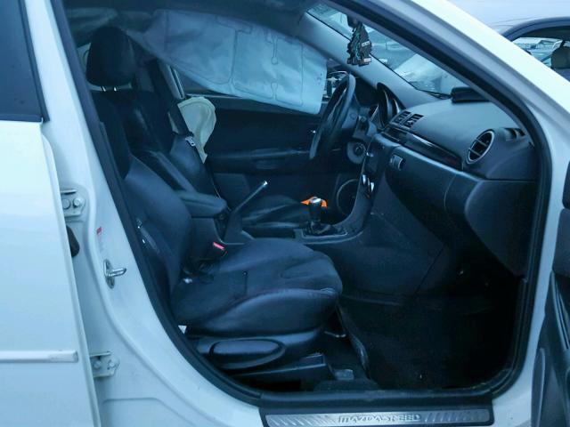 JM1BK34L191216276 - 2009 MAZDA SPEED 3 WHITE photo 5