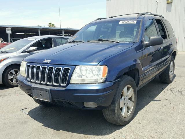 1J4GW58N21C660268 - 2001 JEEP GRAND CHER BLUE photo 2