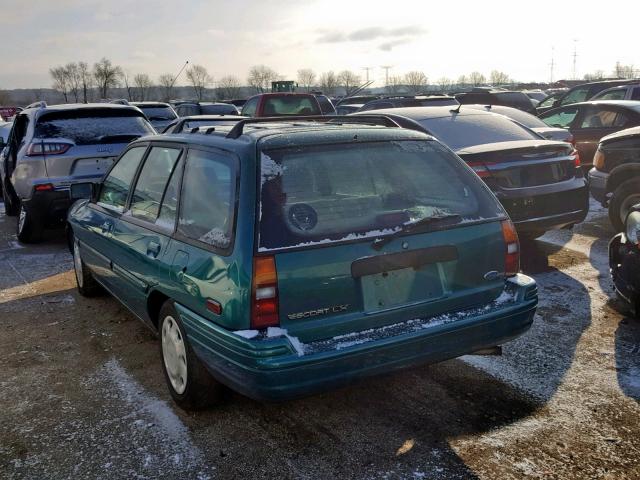 1FARP15J6RW276175 - 1994 FORD ESCORT LX GREEN photo 3