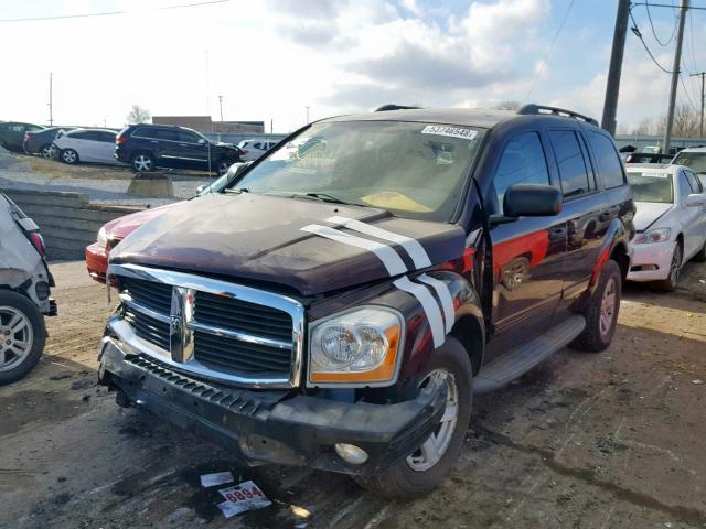 1D4HB48N25F569833 - 2005 DODGE DURANGO SL BURGUNDY photo 2