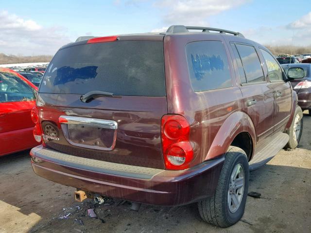 1D4HB48N25F569833 - 2005 DODGE DURANGO SL BURGUNDY photo 4