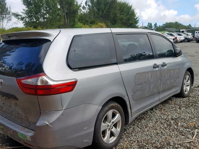 5TDZK3DC4FS615275 - 2015 TOYOTA SIENNA SILVER photo 4