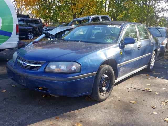 2G1WF52E639442668 - 2003 CHEVROLET IMPALA BLUE photo 2